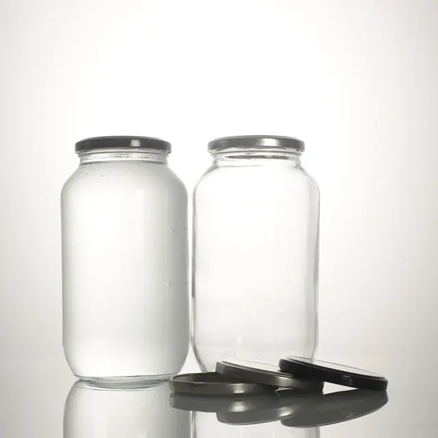 Clear glass mason jar for food storage, 680–1500 ml