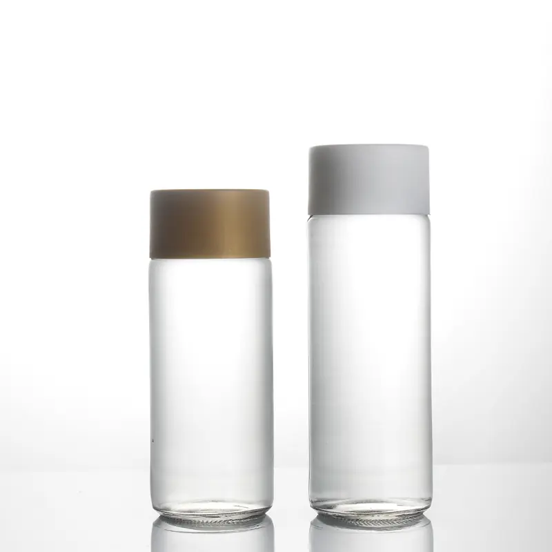 Extra flint glass mineral water bottle, screw cap, 330–750 ml