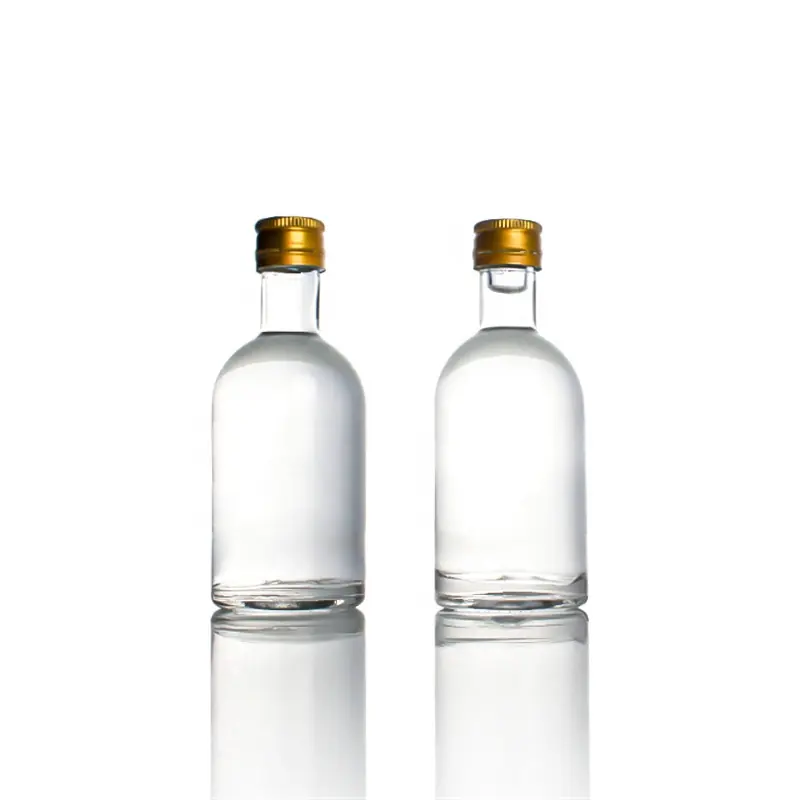 Flat glass bottle for spirits and olive oil, 50–250 ml