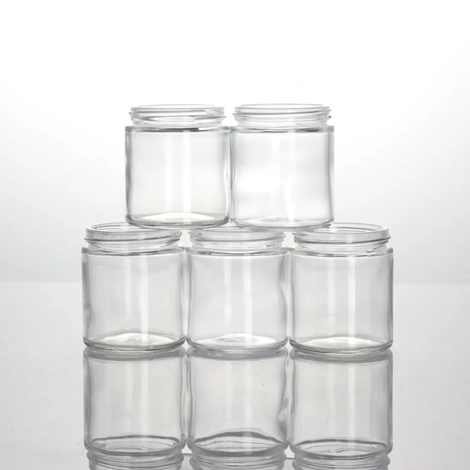 Small round glass jar with screw cap, 50–90 ml