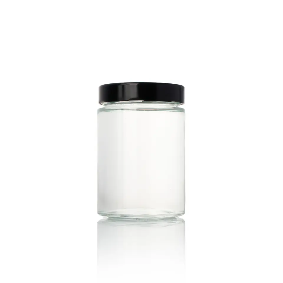 Small wide-mouth glass mason jar with two-piece lid, 30–120 ml