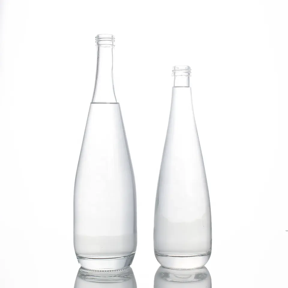 Super flint round beverage bottle with screw cap, 330–1000 ml