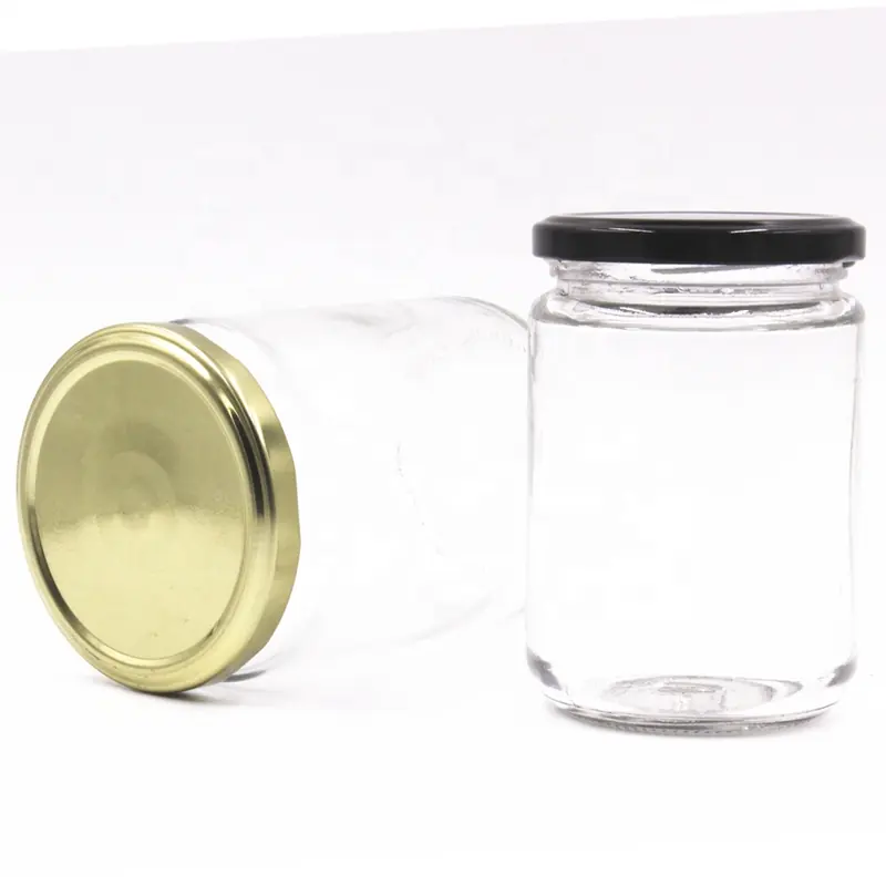 Wide-mouth glass storage jar with glass lid, 350 ml